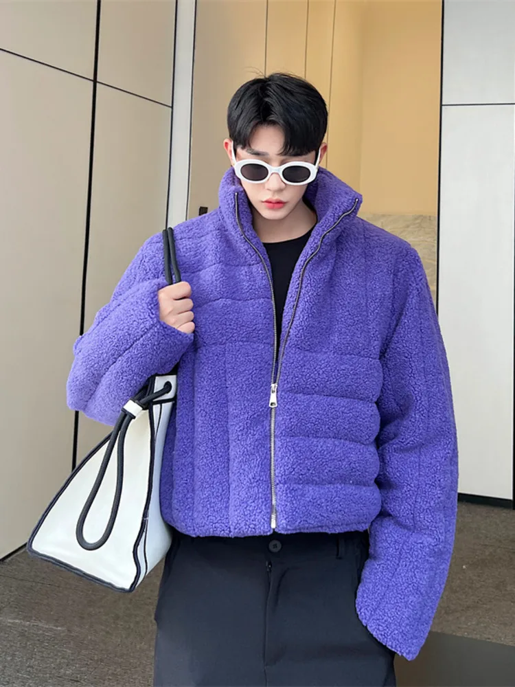SYUHGFA Men Clothing Korean Lambswool Short Style Thickening Cotton-padded Coat 2022 Witner Fashion Cotton-padded Jackets