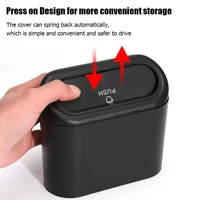 vehicle garbage can with lid mini trash bin can interior storage box portable garbage can storage box automotive supplies
