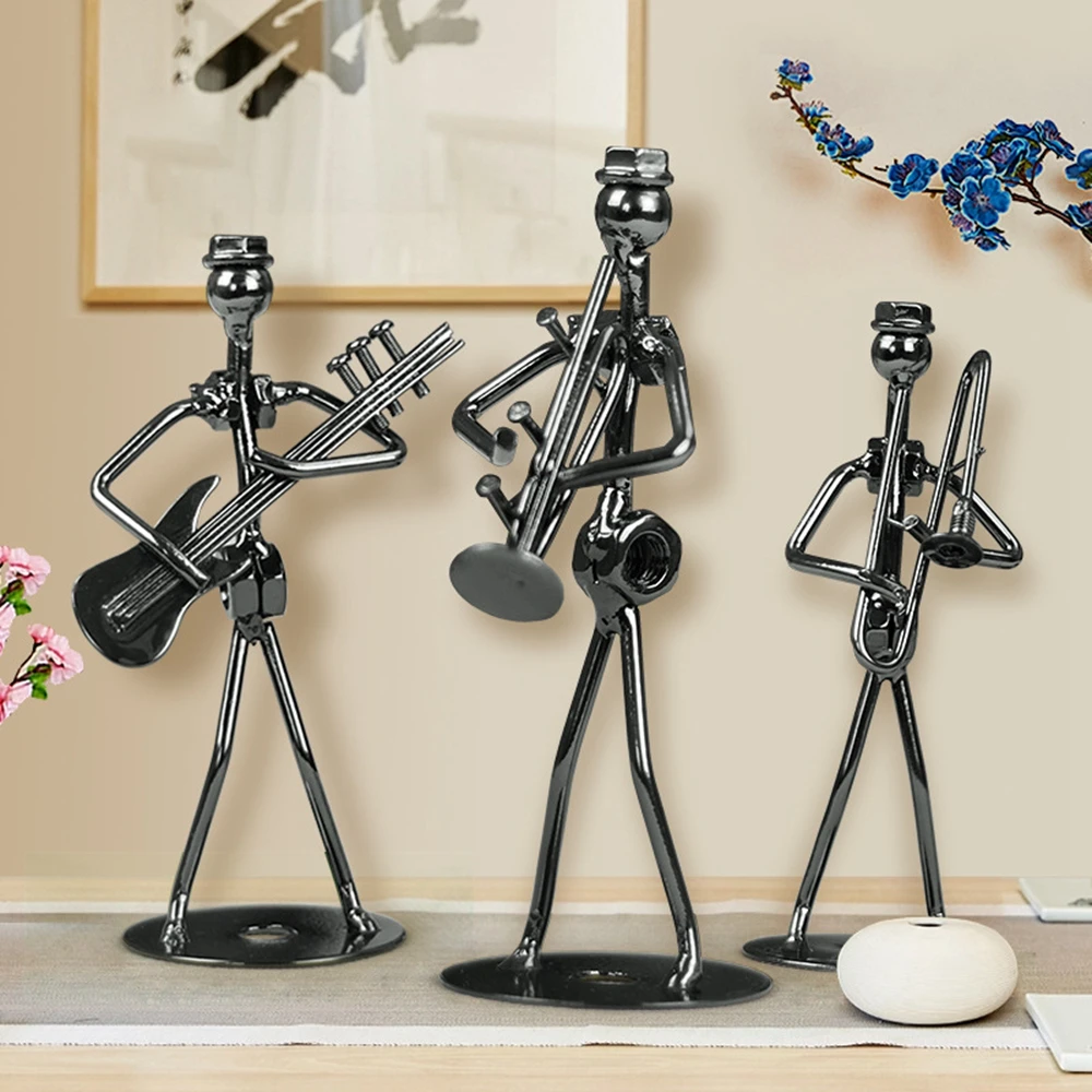 

Metal 8 Styles Figurine Ornament Birthday Gift Home Decor Musical Music Band Music Man Band Sculpture Figurine