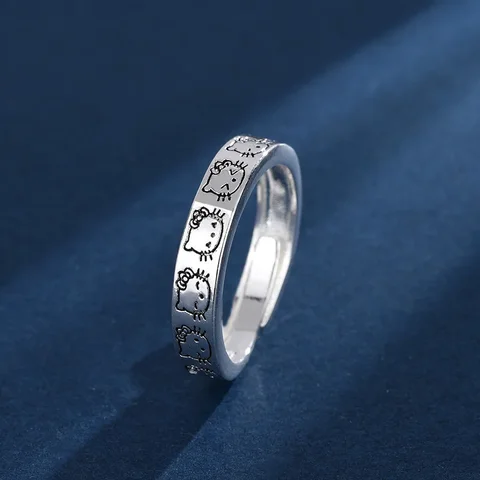 Регулируемое кольцо для пар с изображением милой мелодии Kuromi Kirby из аниме, подарок на день рождения