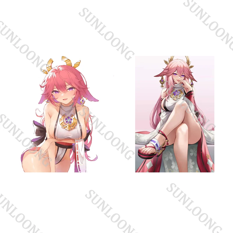 

Sexy Anime Girl Yae Genshin Impact Car Bumper Window Sticker Laptop Computer Vinyl Decal Fashion Car Decoration