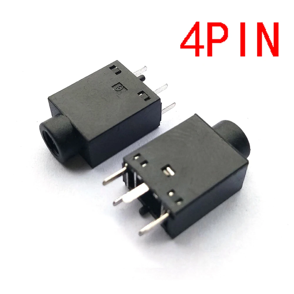 

5PCS 4P 3P PJ-358 PJ-359 3.5mm Stereo Female Socket Audio Headphone Jack 3P Vertical Double Channel Connector 4PIN 3PIN