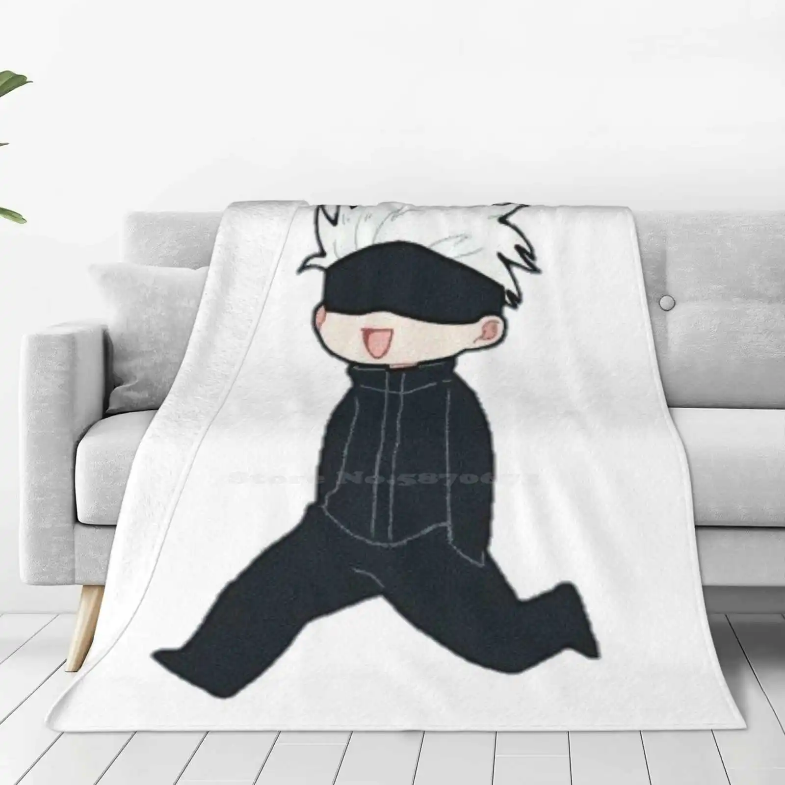 Новинка распродажа Фланелевое мягкое одеяло Chibi Gojo с принтом на заказ милый Cute Jjk