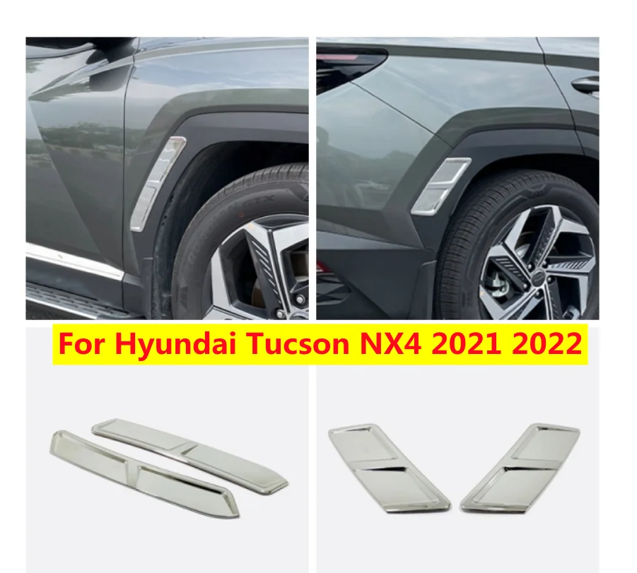 Karoseria AC ozdobna atrapa wlotu powietrza pokrywa zestaw wykończenia ABS Chrome dla Hyundai Tucson NX4 2021 2022/akcesoria z włókna węglowego zewnętrzne
