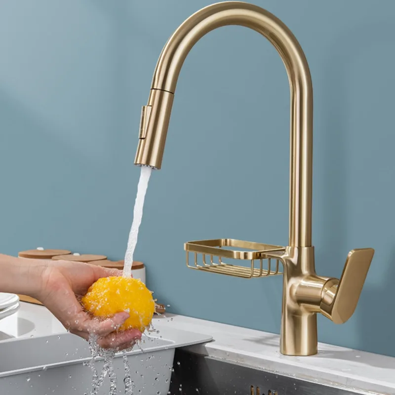 Европейский выдвижной смеситель горячей и холодной воды 360 Вращающийся латунный