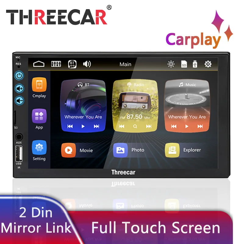 

Universal Car MP5 Player 2 Din 7" Full Touch Screen HD Autoradio Multimedia Radio Mirror Link Rear View Camera Input Bluetooth