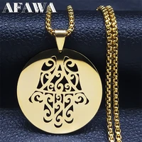 hamsa palm fatima hand charm necklace for women stainless steel gold color necklaces jewelry corrente masculina n4606s02