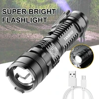led handheld flashlight zoomable torch lantern strong bright adjustable light for outdoor camping fishing hiking waterproof