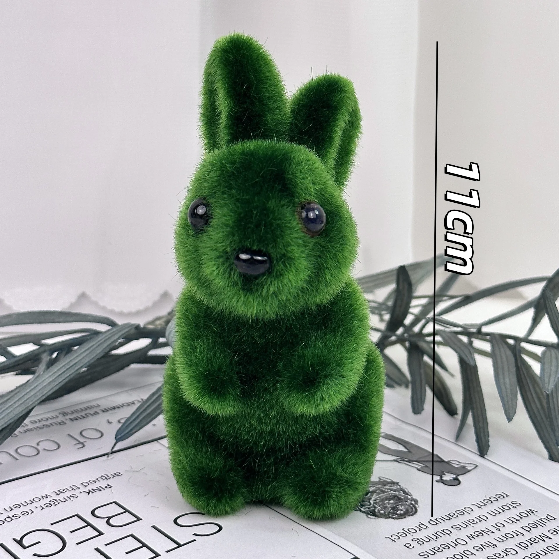 

Зеленый Плюшевый Пасхальный Кролик Из Искусственного Мха, 3D-фигурка, Украшение Для Сада, Имитация Кролика Для Улицы