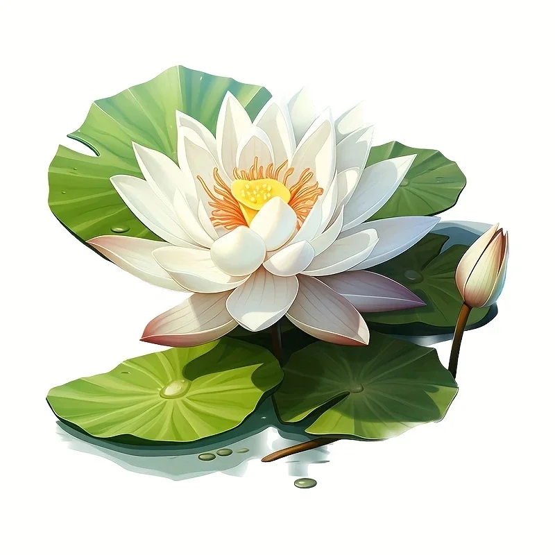 

Белая наклейка на крышку унитаза с цветком лотоса