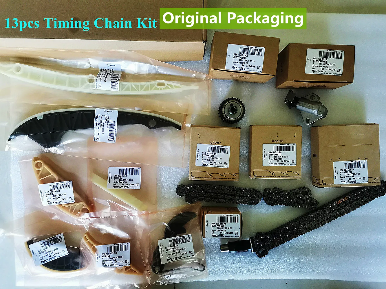 

Новый OEM 13 шт./компл., сделано в Германии, комплект цепи ГРМ двигателя для AUDI VW Skoda Seat 1.8 2.0 TSI TFSI EA888 CAWB CCZA CDNC CJEB