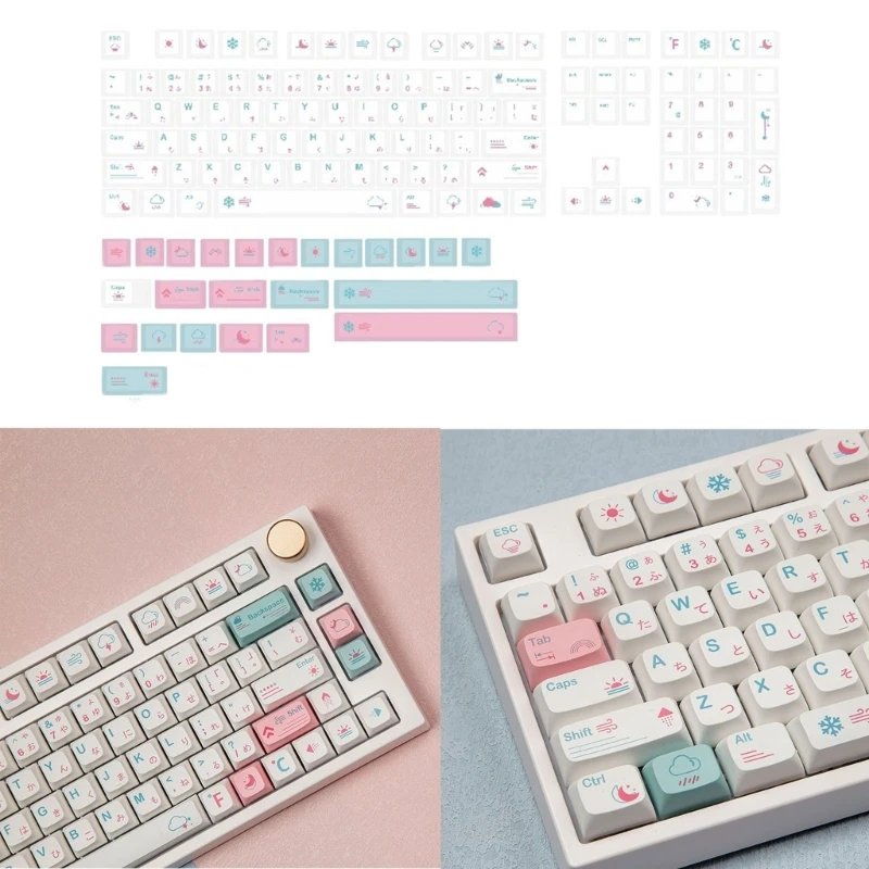 

Минималистичные колпачки для клавиш белого цвета, набор профилей XDA, 132 шт., колпачки для клавиш DyeSubbed