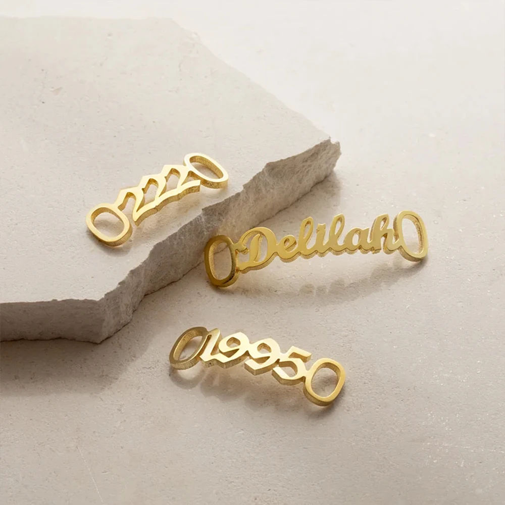 1 Pair Personalized Name Shoe Clasp 316L Stainless Steel Customized Shoe Clasp Year Logo Date Customized Friend Birthday Gift