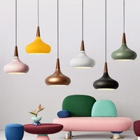 nordic modern ceiling lamps wood aluminum pendant lights dining room kitchen aisle living room lamp bed head decoration lighting