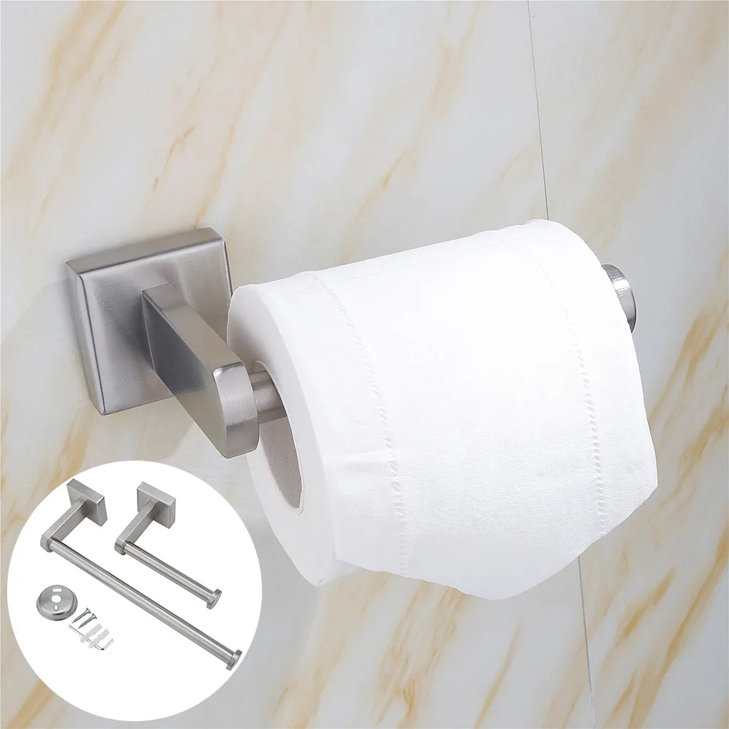 

Toilet Wall Mount Toilet Paper Holder Stainless Steel Bathroom Kitchen Roll Paper Accessory Tissue Towel Accessories Holders #50