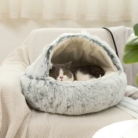 cat bed cat nest deep sleep half bag semi closed cat dogs nest open cushion plush round pet nest basket cat sleep bag