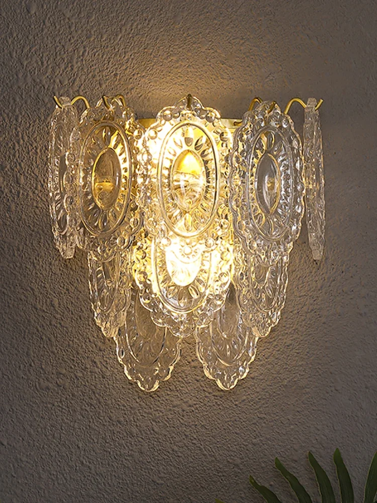 

French Entry Lux Bedroom Bedside Wall Lamp Cream Style Minimalist Creative American Retro Lamps