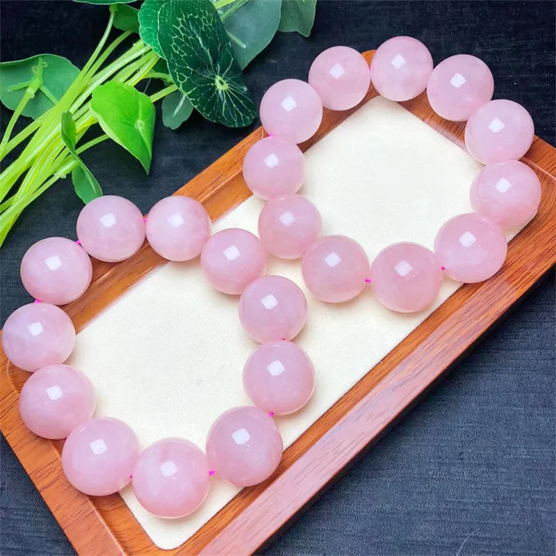 

Natural Rose Quartz Bracelet Crystal Reiki Healing Gemstone Fashion Cute Jewelry Festival Gift 1pcs 18/20mm