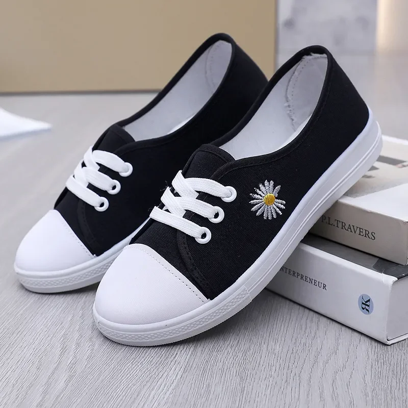 zapatos de mujer женские милые белые туфли на шнуровке с круглым носком и цветочным