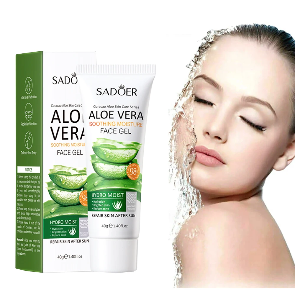 

Aloe Vera Gel Face Moisturizer Skin Whitening Creme Eclaircissante Visage Primer Hidratação Facial Emulsions Removedor De Cravo