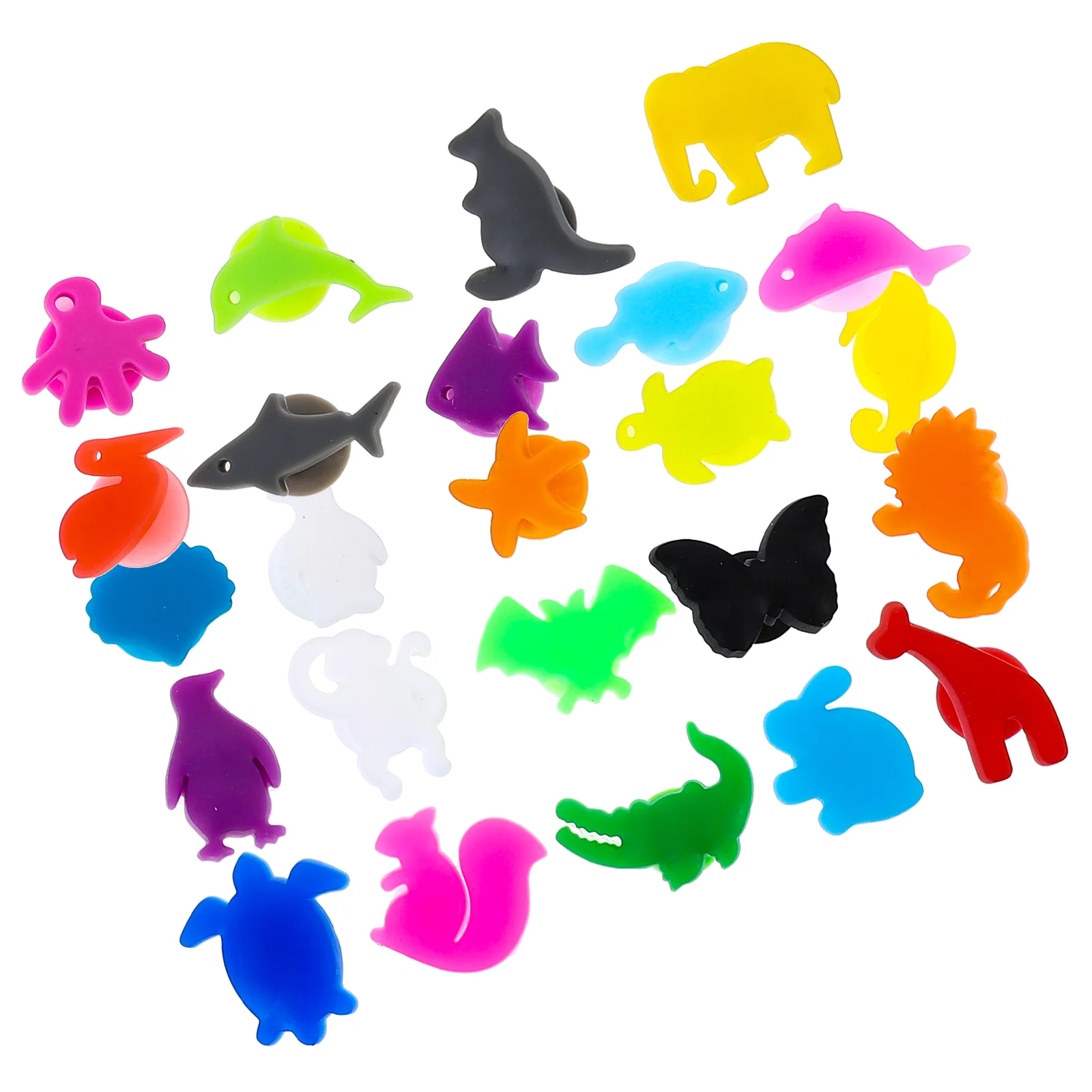 

Toyvian Drink Markers 24Pcs Wine Glass Markers Sea Animals Land Animals Charms Silicone Drink Cup Bottle Label Wine