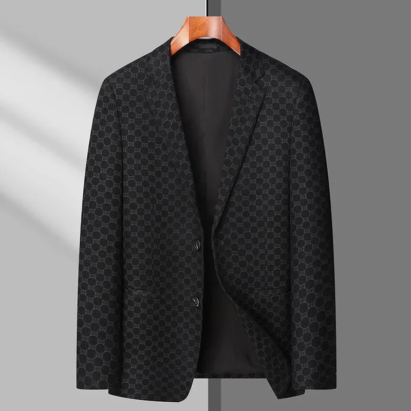 

Мужской брендовый костюм высокого качества, Новинка осени 2023, куртка, корейский стиль, приталенный силуэт, Деловой, Повседневный мужской пиджак