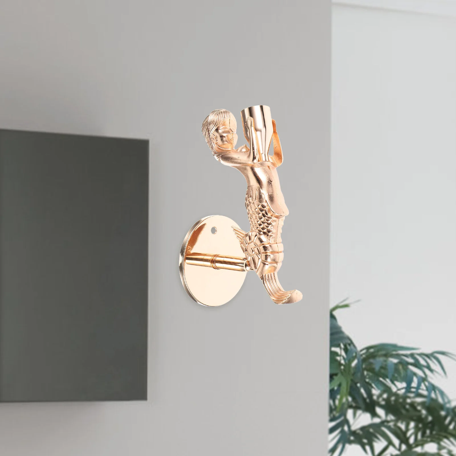 

Mermaid Holder Shelf House Decorations Home Candlestick Zinc Alloy Taper