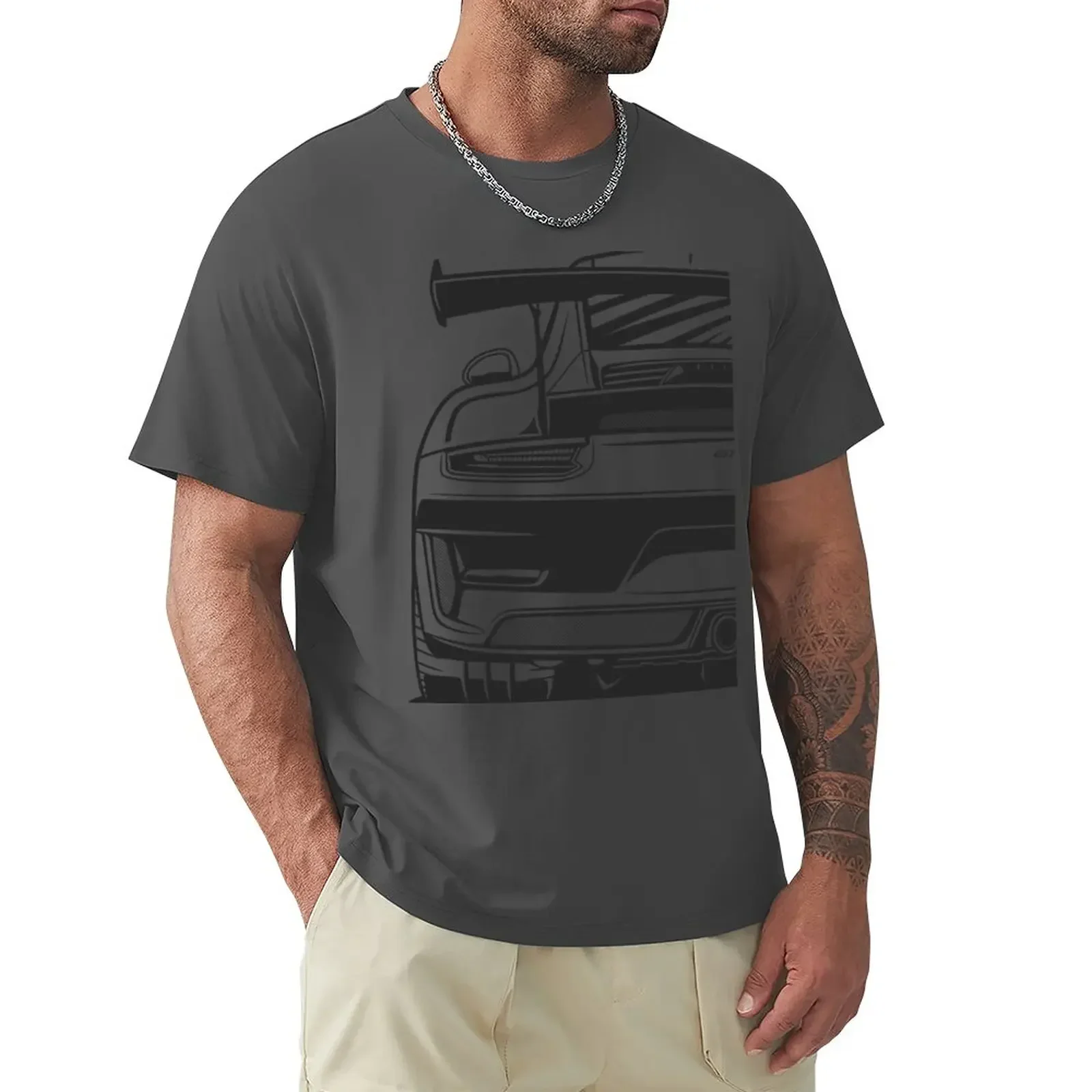 Новинка модная Тяжелая Винтажная Футболка GT3 RS 991 2 с изображением фрагментов