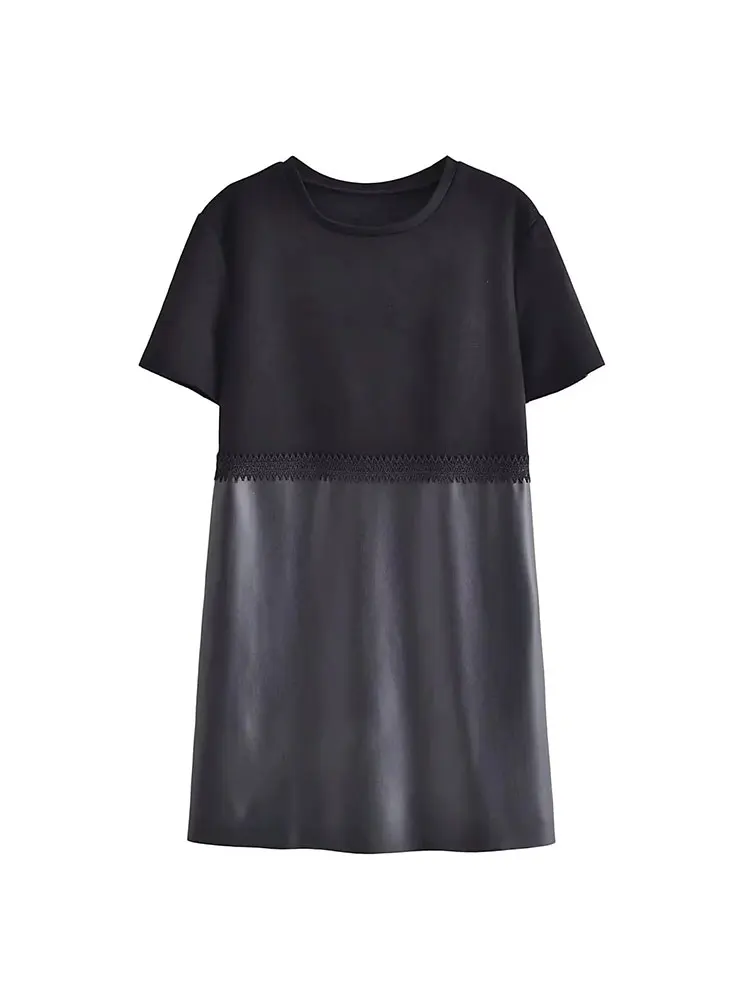 

Платье-сарафан женское из экокожи, свободного покроя