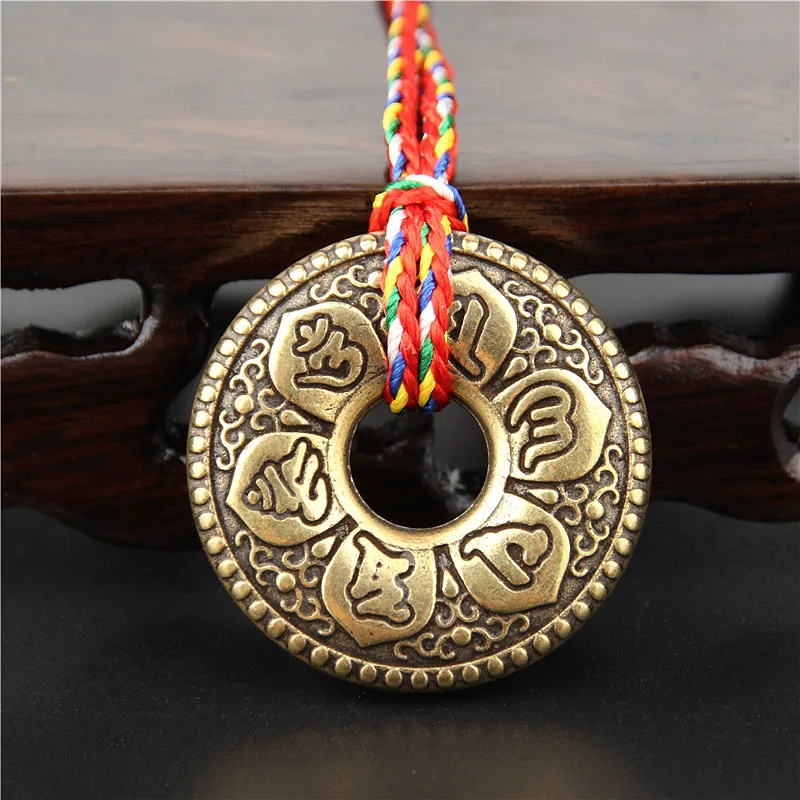 

The New Six-character Mantra Buddhist Eight Auspicious Symbols Pendant Tibetan Lucky Symbols Pendant Good Luck Amulet Necklace