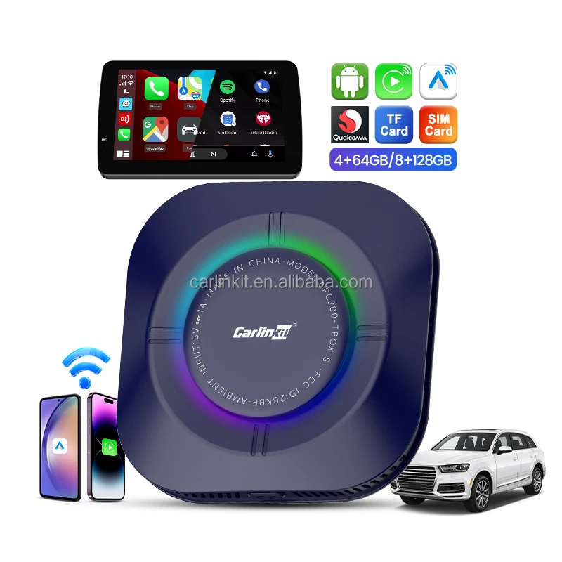Фото Carlinkit Android 13 3 в 1 Carplay 64 ГБ Ai Video Box Беспроводной автомобильный игровой адаптер Android Auto Dongle для Netflix Youtube №1