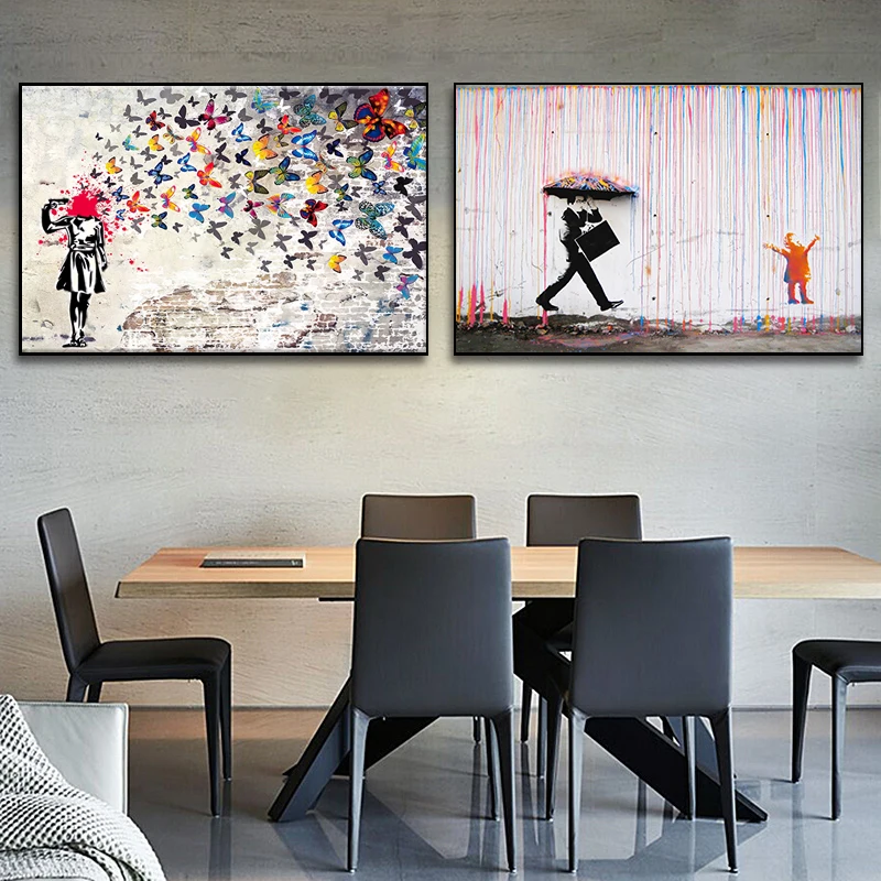 Граффити Бэнкси настенная Картина на холсте постеры принты абстрактные