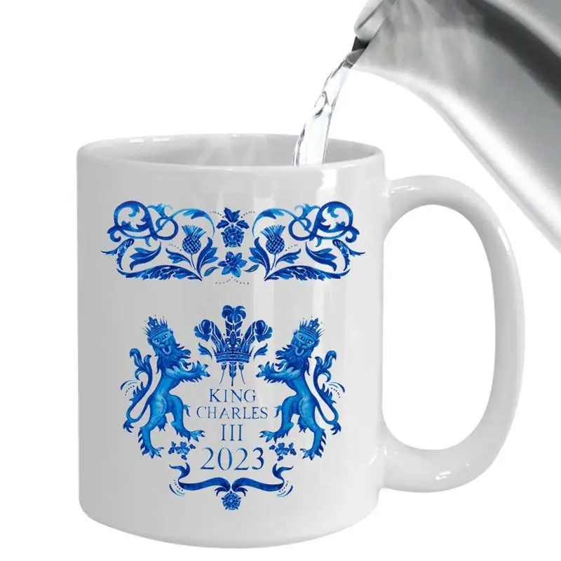 

King Charles III Coronation 2023 Ceramic Coffee Cup British King Coronation Drinking Cup Keepsake Gift Coronation Mug Souvenir