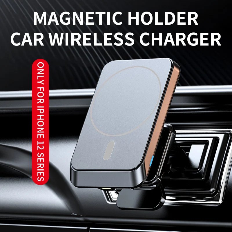

15W Magnetic Car Wireless Charger macsafe for iPhone 12 13 14 15 pro max mini Air Vent Car Phone Holder Stand Fast Car Charging