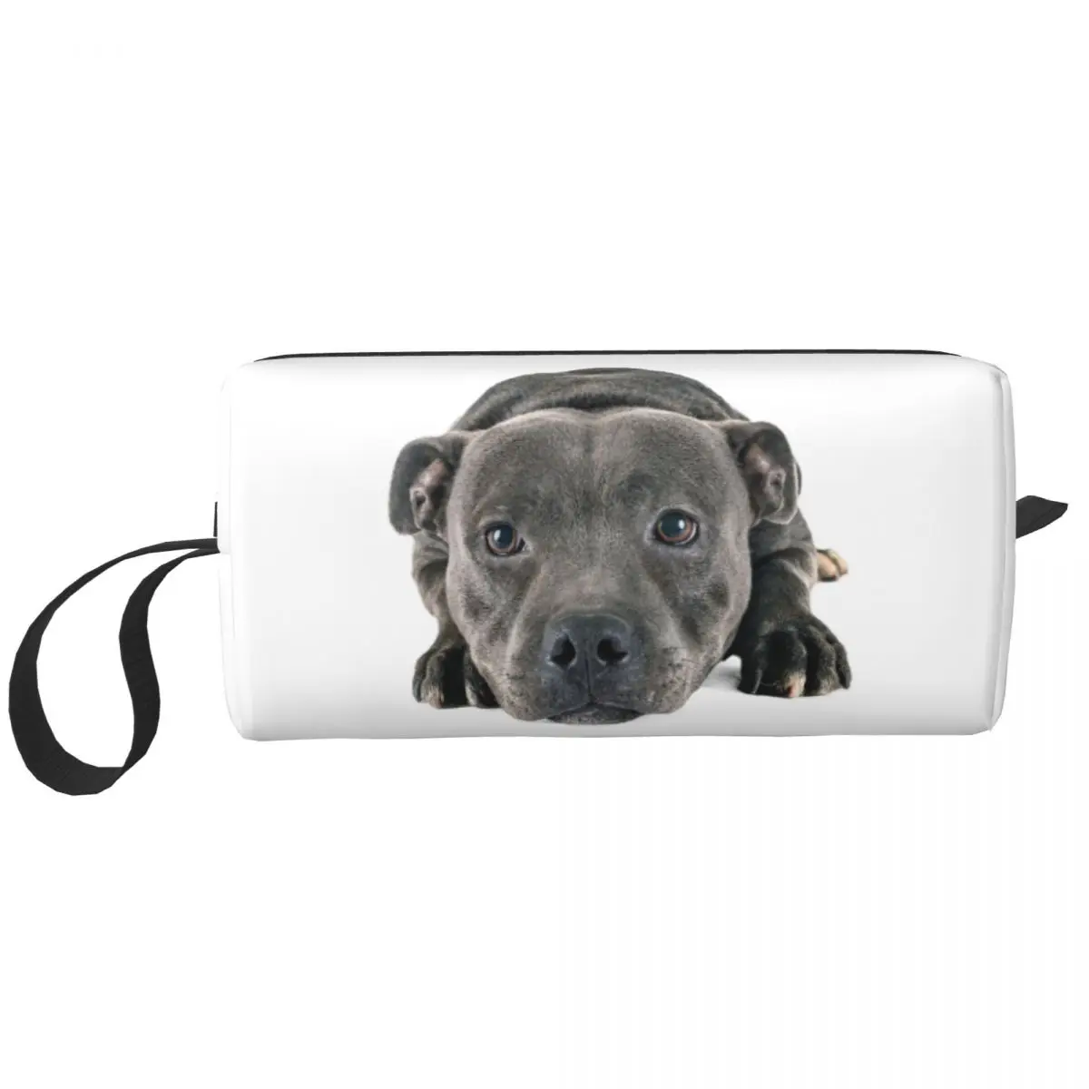 

Custom Staffordshire Bull Terrier Travel Cosmetic Bag Women Toiletry Makeup Organizer Lady Beauty Storage Dopp Kit