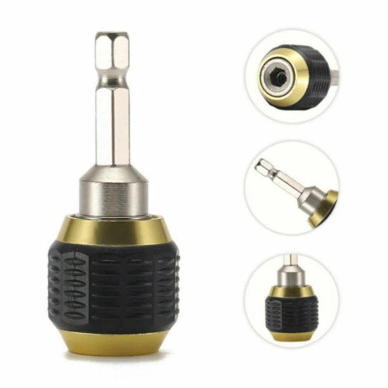 

60mm Keyless Drill Chuck Screwdriver Impact Driver Adaptor 1/4 '' -up Hex Shank Drill Bit Tool Quick Change Convertor Adapter