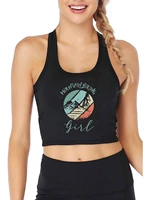 mountain biking girl design breathable slim fit tank top womens outdoor sports crop tops gym vest summer camisole