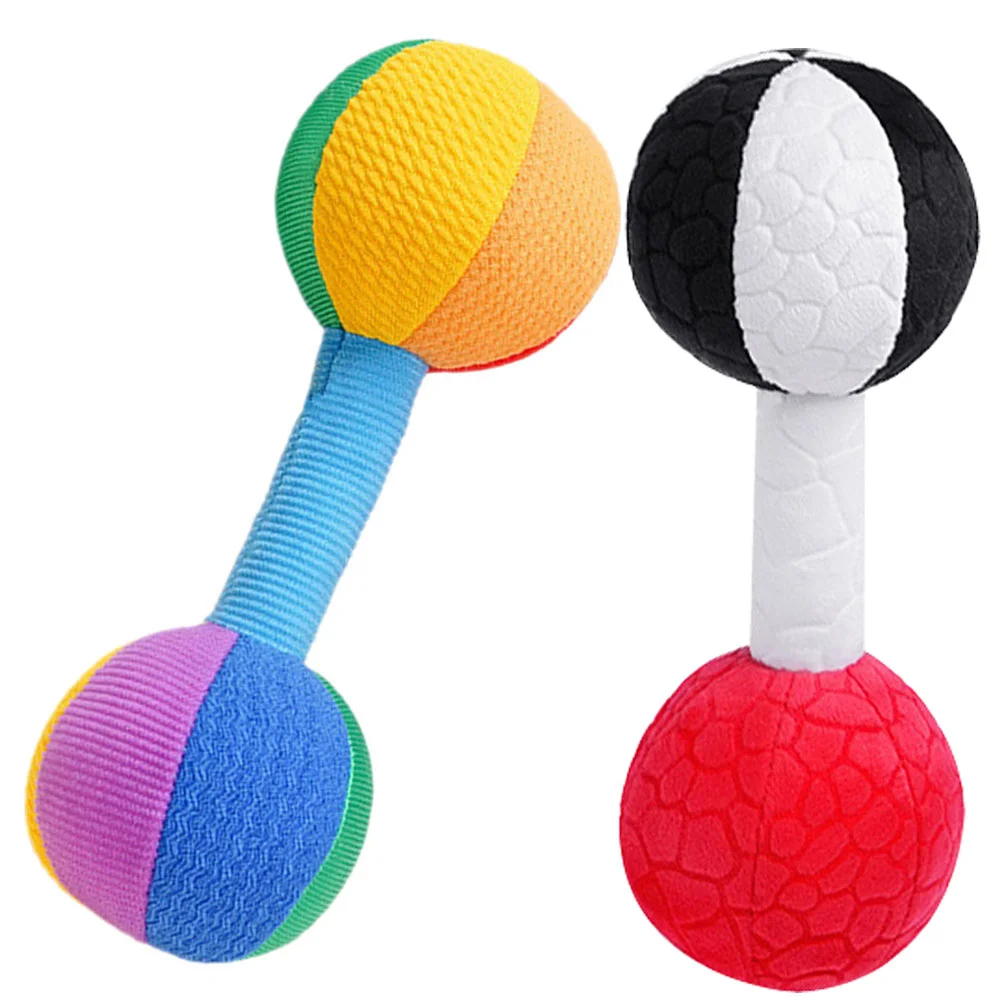 

Baby Soft Rattles Plush Hand Rattles Shaker Hand Grip Toys Grasping Dumbbell Toy Baby Finger Training Grip Toy
