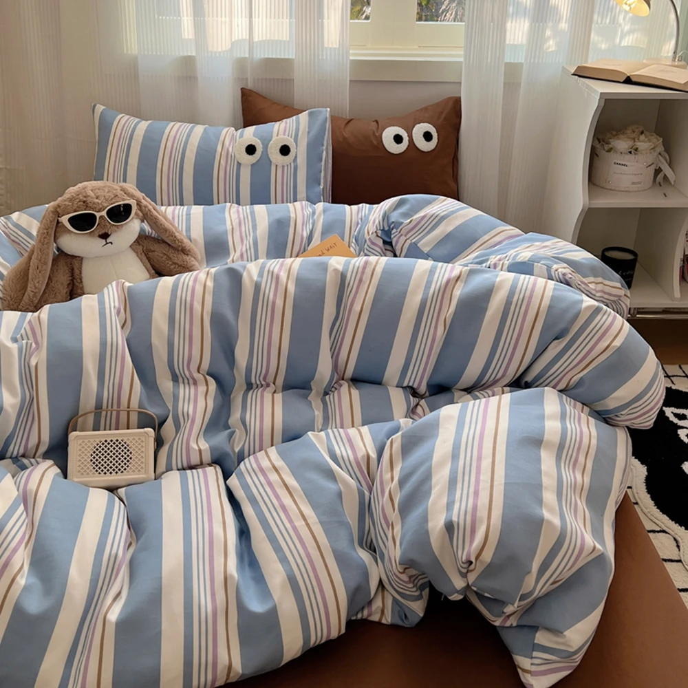 Пододеяльник и простыня с принтом в полоску 150 дюйма X см