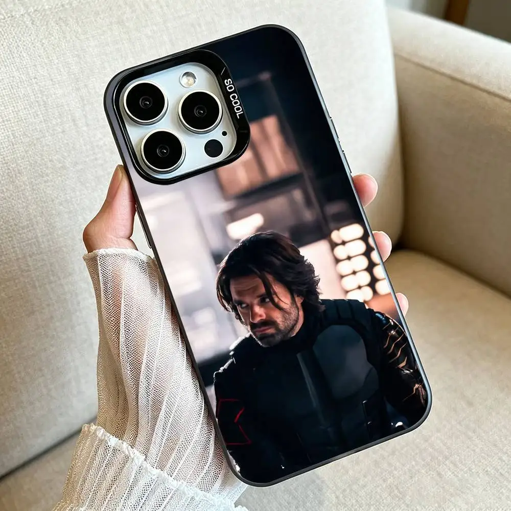 Фото Чехол для телефона B-Bucky-Barnes Winter-S-Soldier для iPhone 17, 16, 15, 14, 13, 12, 11 Plus Pro Max, серебристый цвет, Funda Bumbe №5
