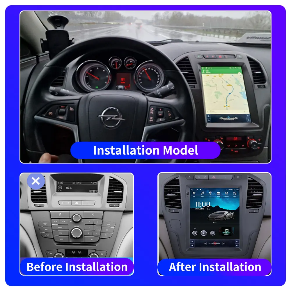 $102.53 EKIY 9.7“ Tesla Vertical Screen For Opel Insignia Buick Regal 2009-2013 Android 10 Car Radio Navigation GPS Stereo Multimedia HU