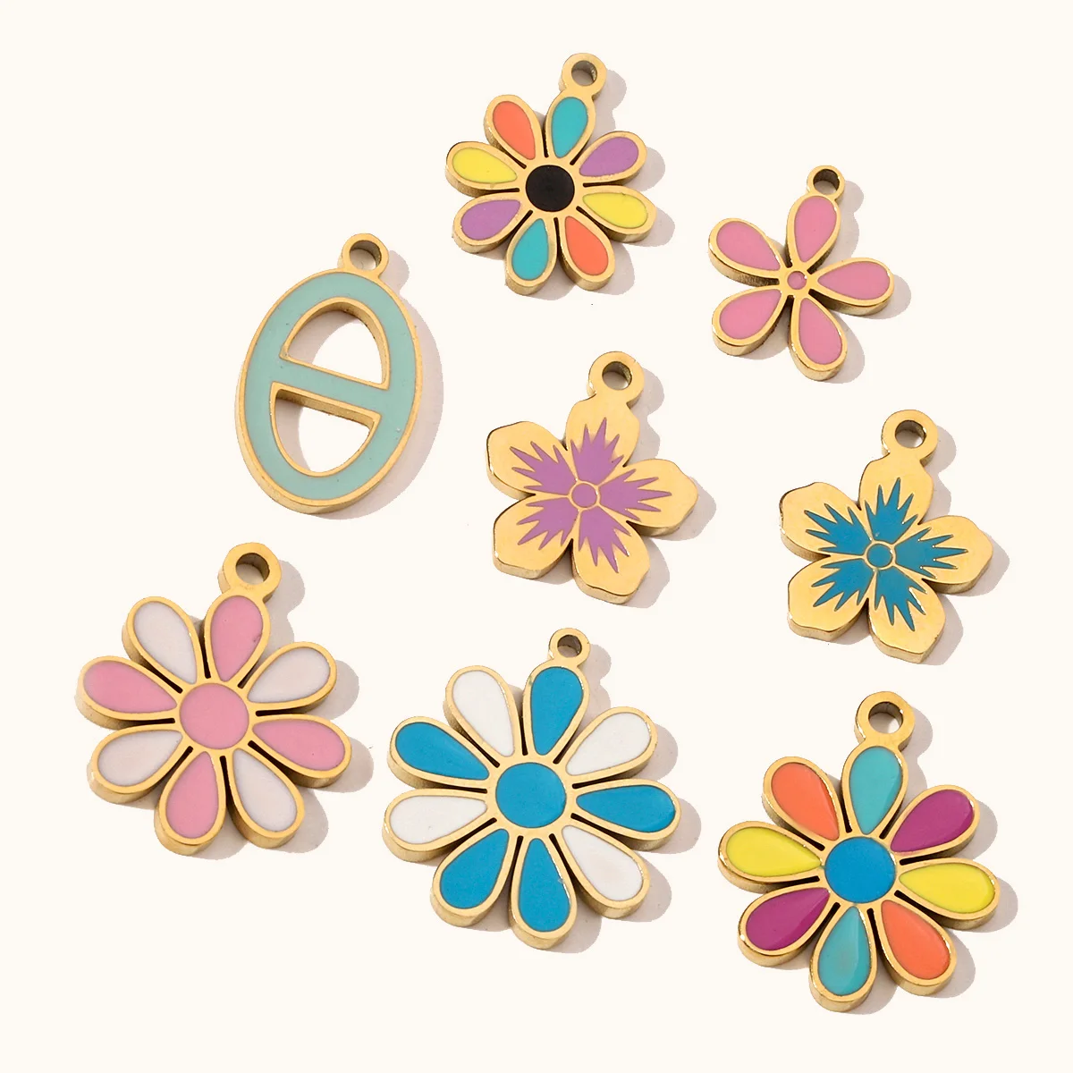 3 шт./лот красочные эмалированные цветы рыба нержавеющая сталь сделай сам