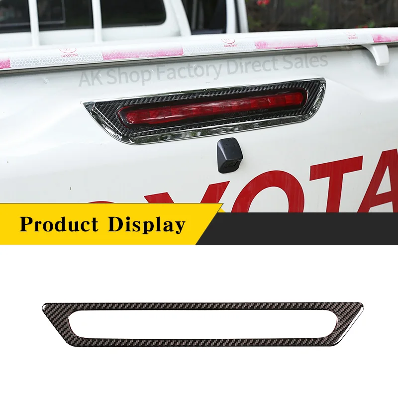 

For Toyota Hilux 2015-2021 Real Carbon Fiber Car Rear Tailgate Brake Light Frame Panel Decorative Sticker Car Accessorie