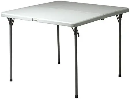

Складной стол-легкий и портативный-34x34 дюйма-складывается пополам для компактного хранения-для внутреннего и наружного использования-белый