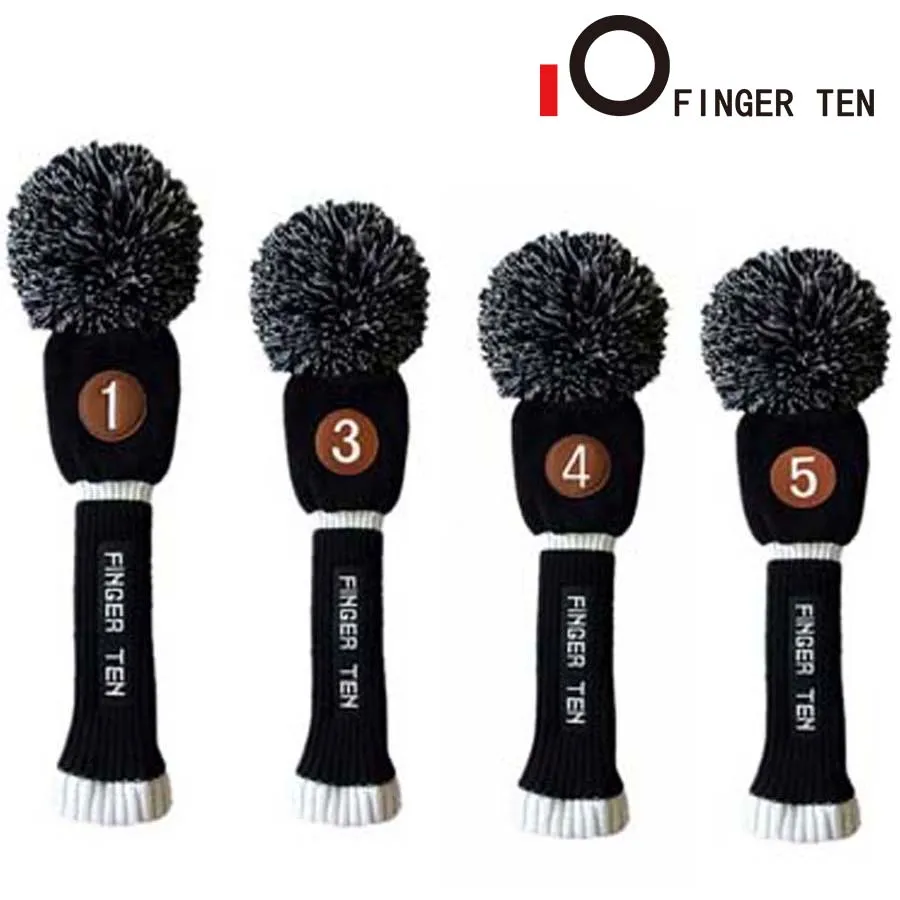 

Набор чехлов для клюшек для гольфа, 4 шт., гибридные Чехлы для клюшек с помпоном для водителя, с биркой с номером, дропшиппинг