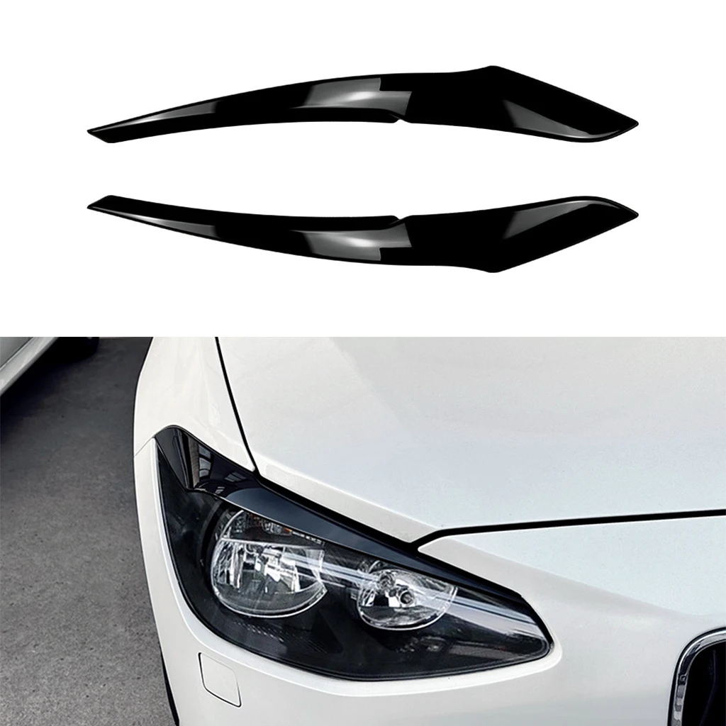 

Glossy Black Car Front Headlight Eyebrow Eyelid Lamp Light Eyebrows Sticker Fit For BMW 1 Series F20 F21 2011-2014 Accessories