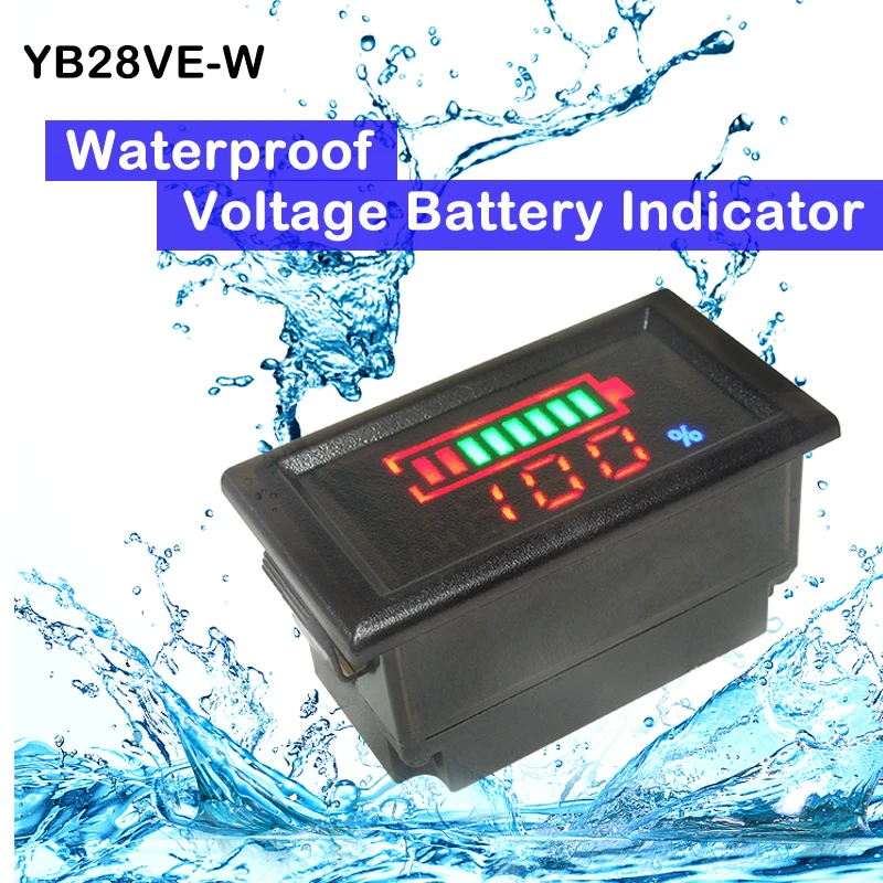 DC6-120V светодиодный экран с двойным дисплеем кулонный измеритель напряжения