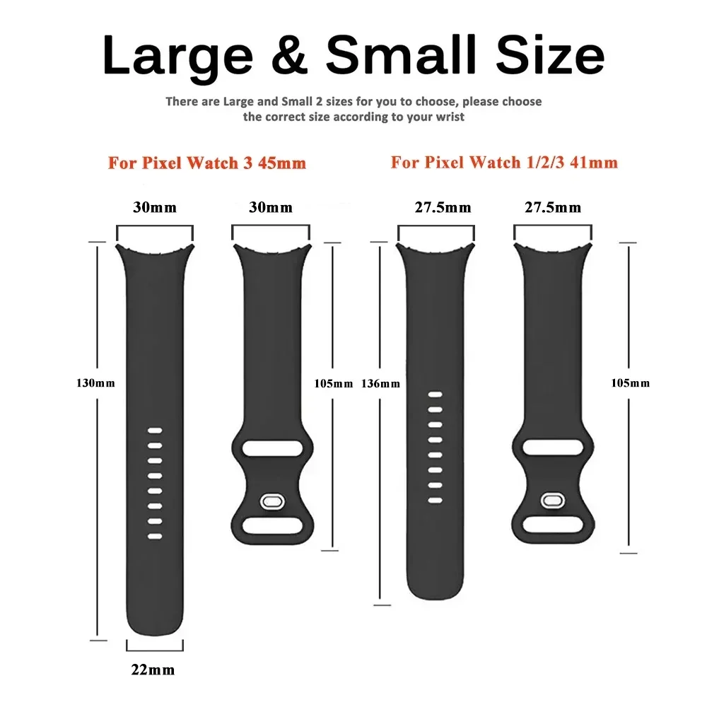Фото Силиконовый ремешок для Google Pixel Watch 4/3 (45 мм, 41 мм), водонепроницаемый браслет для смарт-часов Google Pixel Watch 4/3/2/1 №2