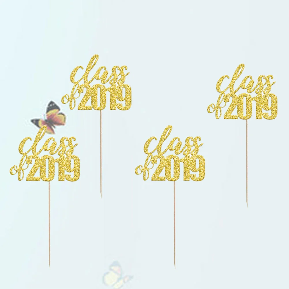 

10pcs 2019 Graduation Party Class Of 2019 Decor Insert for Party Gathering School (Golden)