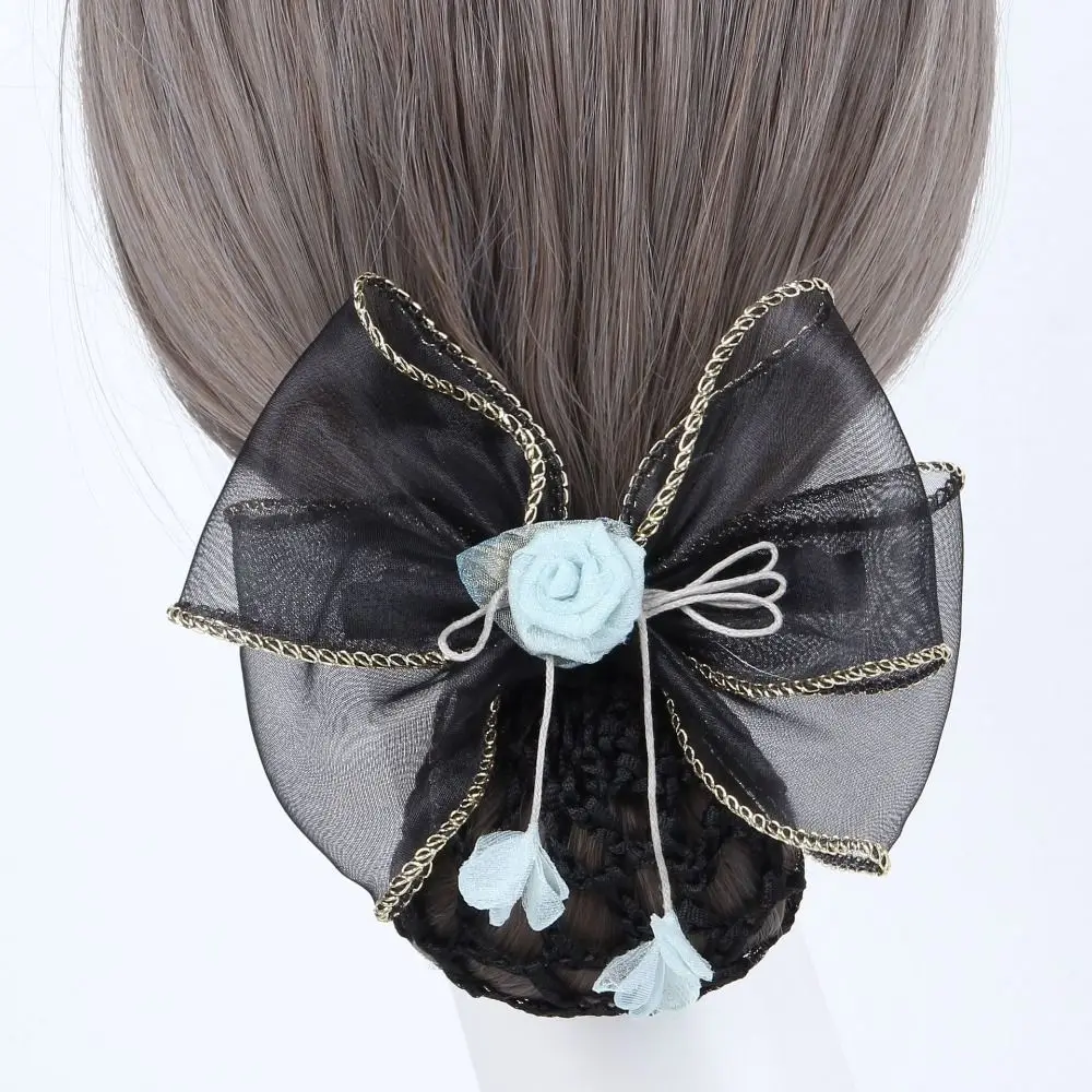 Корейский стиль Цветочный снуд Весенняя заколка для булочки Снуд хвоста Зажим